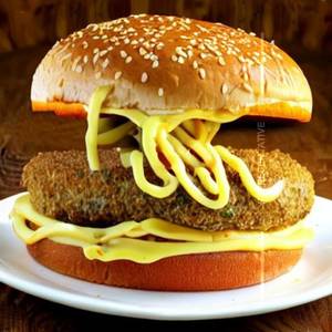 Mustard Cream Noodles Burger
