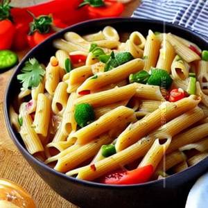 Exotic Veggie Pasta In White Sauce