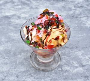 Fresh Fruit Salad with Ice Cream