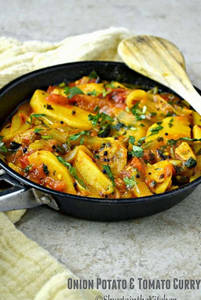Aloo Sabji Cooked With Onion And Tomato  Dry
