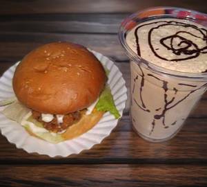 Combo chicken burger cold coffee