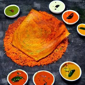 Ghee Peri Peri Dhaniya Mirchi Cheese Sada Dosa