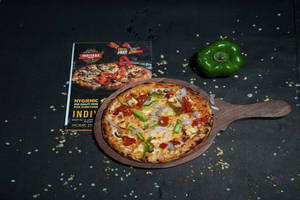 Capsicum, Paneer And Red Paprika Pizza