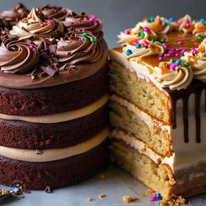 Eggless Chocolate Cake + Eggless Butter Scotch Cake                                                                                 