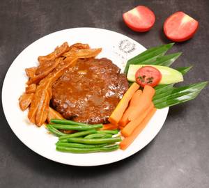 Mutton Ham Burger Steak Sizzler