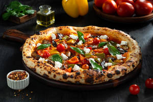 Italian - Pizza Marinara with Mixed Vegetables & Crumbled Feta