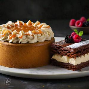 Eggless Chocolate Pastry (4 Pcs) + Eggless Butter Scotch Cake                                                                                 