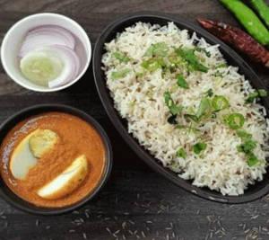 Egg Curry With Jeera Rice