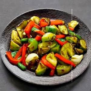 Stir Fried Vegetables In Hot Garlic Sause 