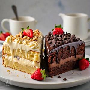 Eggless Chocho Chips Cake + Eggless Butter Scotch Cake                                                                                 