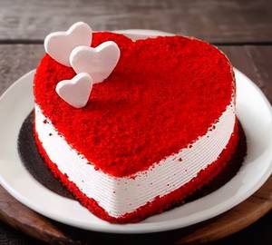 Eggless Heart Shape Red Velvet Cake