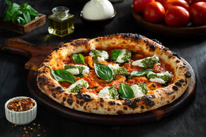 Italian - Pizza Marinara with Burrata & Pesto