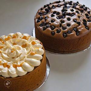 "Eggless Butter Scotch Cake" + "Eggless Chocho Chips Cake" 
                                                        
