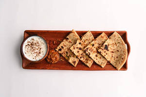 2 Mixparatha + Dahi + Butter + Achar