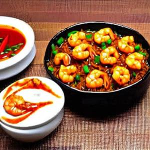 Prawns Manchurian Fried Rice 