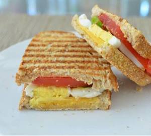 Boiled egg cheese grilled sandwich