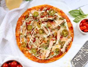 Chicken Ranch and Jalapeno Pizza