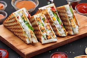 Paneer Tikka Club Grill Sandwich