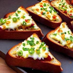 Chilli Cheese Toast Four Slice Of Bread (Midlle Spicy)