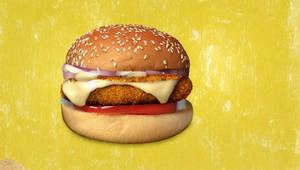 Crispy Aloo Tikki Cheese Burger
