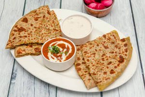 Aloo Paratha (1 Pc) with plain Dahi