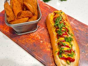 Mock Meat Chicago Hot Dog