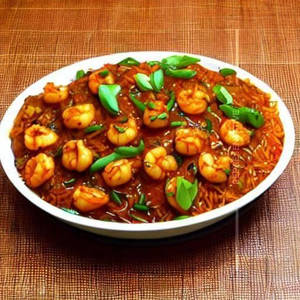 Prawns Manchurian Rice