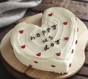 Heart Shape Butterscotch Bento Cake