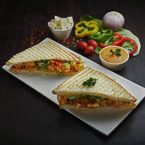 Oven Roasted Cajun Paneer Sandwich