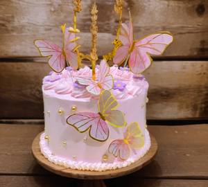 Pink Butterfly Gulab Jamun Cake