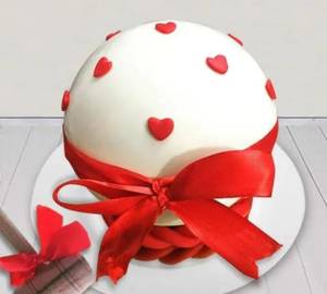 Delicious White Chocolate Full Round White Forest Pinata Cake