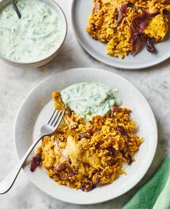 Chicken biryani with raita