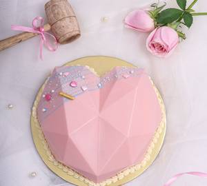 Strawberry Heart Shape Pinata Cake