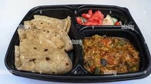 Lunch Time : Veg Roti Combo - Roti 3 Pcs + Mixed Veg + Salad + Chutney + Water