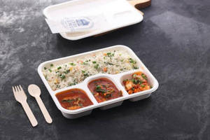 Veg Fried Rice + Veg Hot Garlic Sauce + Kimchi Salad