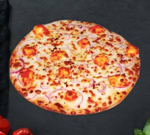 Onion and paneer cheese pizza