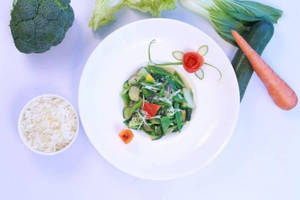Sauteed Greens With Jasmine Rice ( Low Carb )