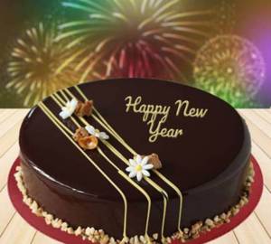 New year midnight chocolate cake