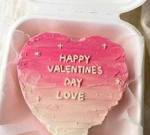 Valentine Special Heart Shape Red Velvet Bento Cake