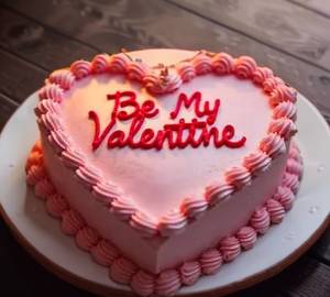 Valentine's Love Strawberry Heart Shape Cake