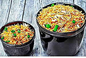 Schezwan Egg Triple Fried Rice