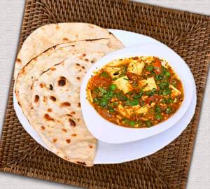 Tawa roti with matar paneer