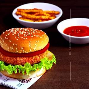 Red Chilli Flakes Chicken Burger