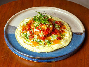 Baked Truffle Eggs Florentine