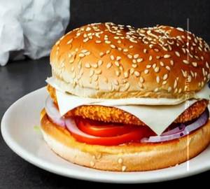 Paneer schezwan cheese burger