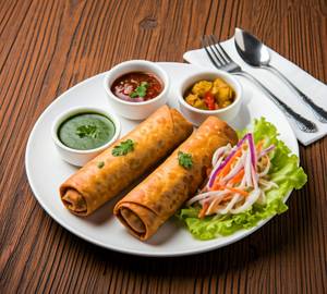 Egg Roll (02 Nos) Served With Chutney, Pickle & Salad.