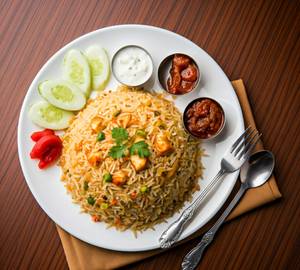 Paneer Fried Rice (01 Plate) - Served With Chutney, Pickle, Curd & Salad.