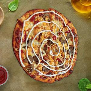 Mushroom corn pizza