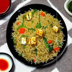 Paneer Basil Fried Rice