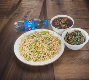 Veg Hakka Noodles+veg Manchurian Gravy (4pc)+veg Man Dry(4pc)